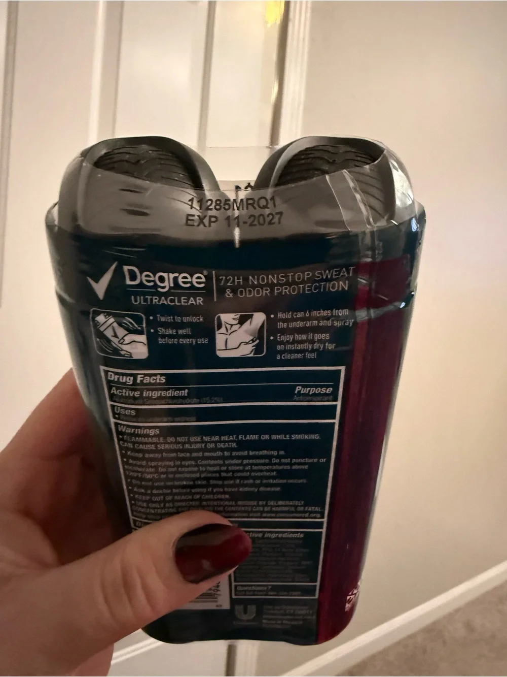 2 Pack Degree Ultraclear Black & White 72 Hour Antiperspirant Deodorant in Fresh